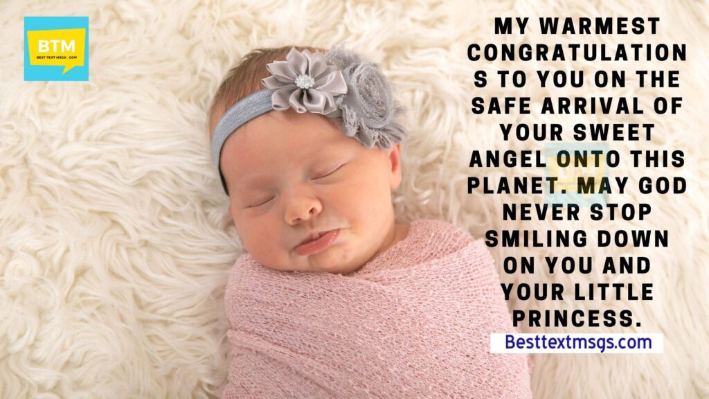 Congratulations message for baby girl