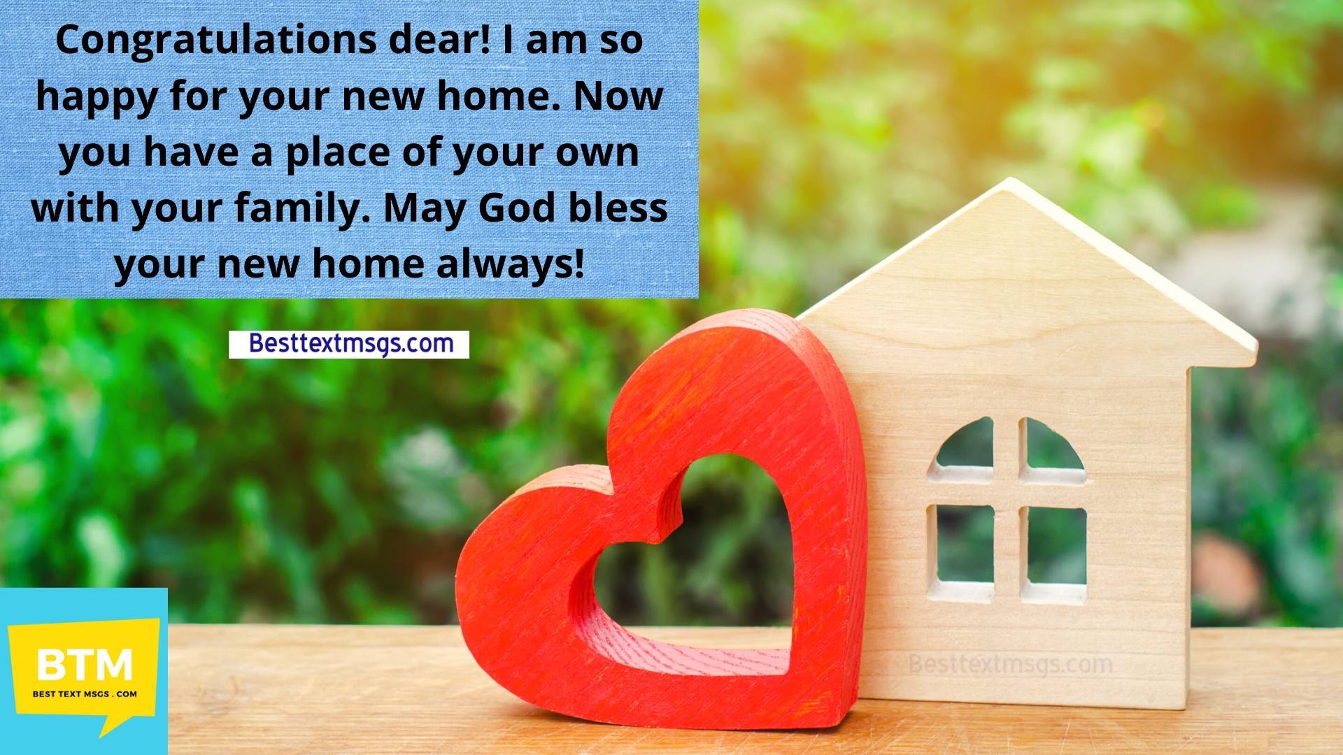 congratulations on your new home wishes