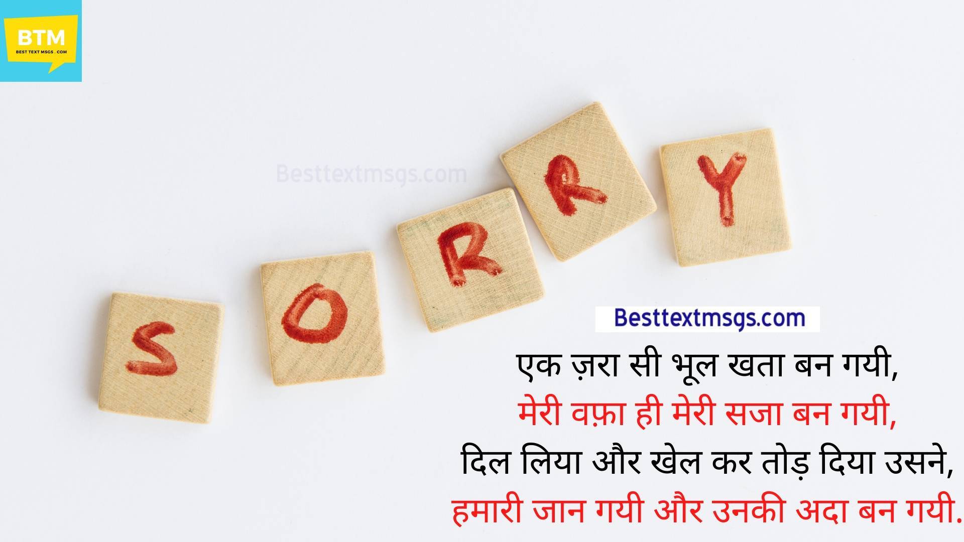 sorry love shayari