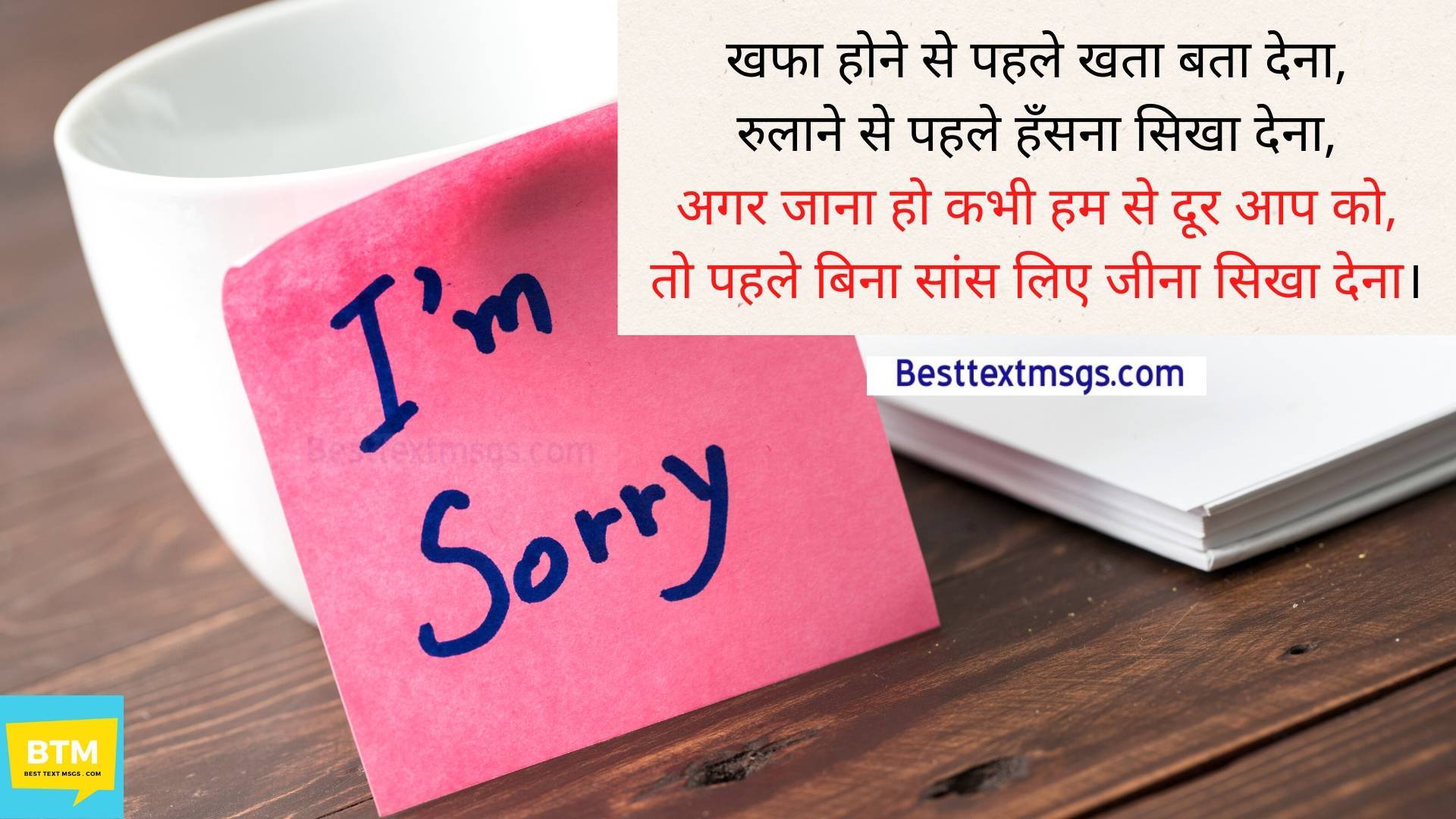 sorry shayari image