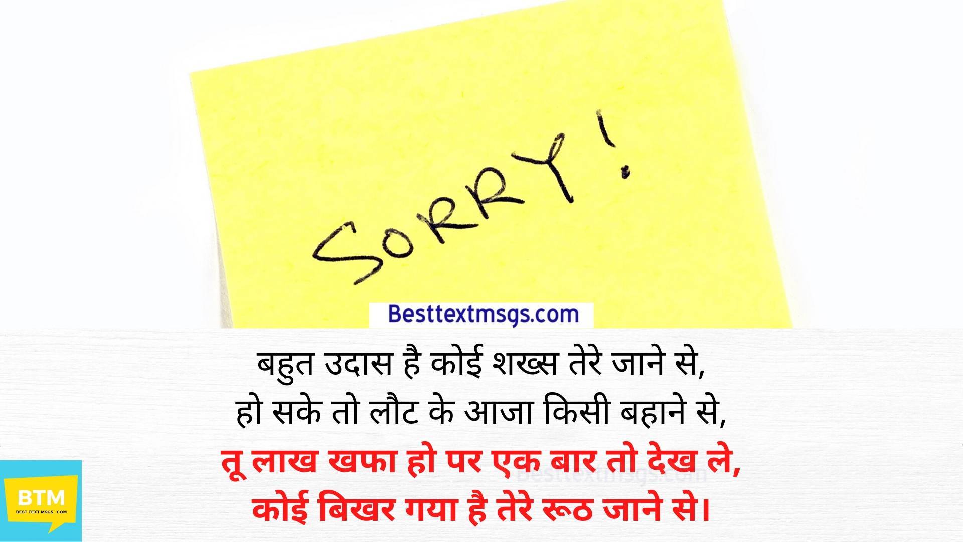 hindi sorry shayari