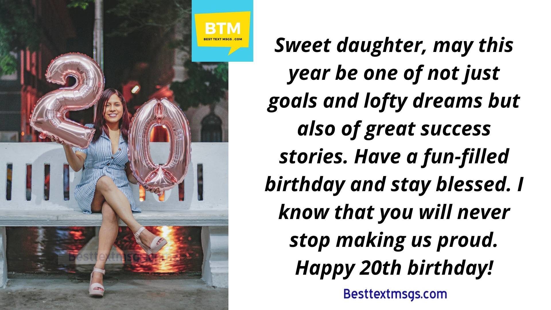 happy 20th birthday daughter quotes