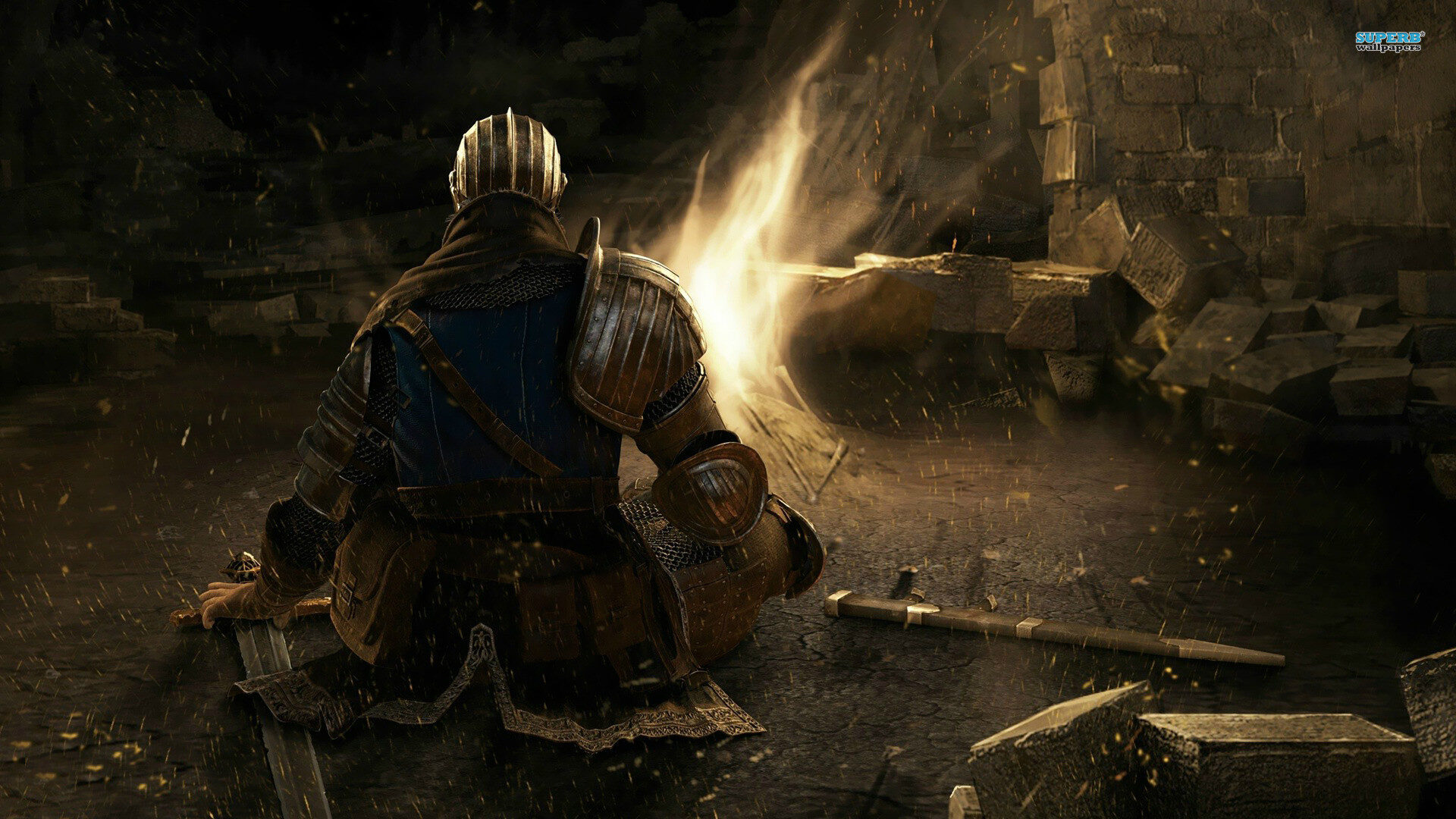 dark souls bonfire wallpaper