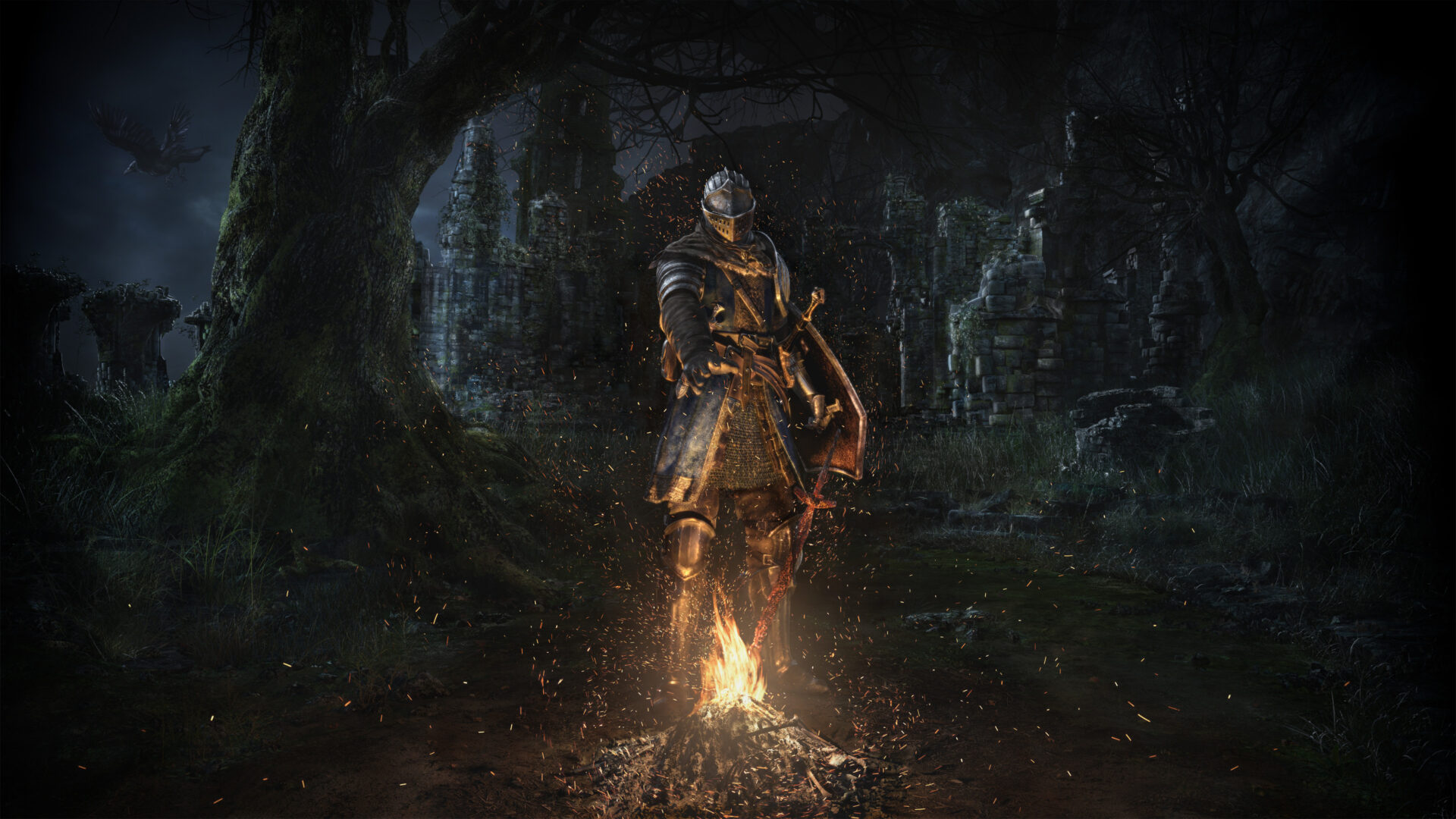 dark souls bonfire wallpaper