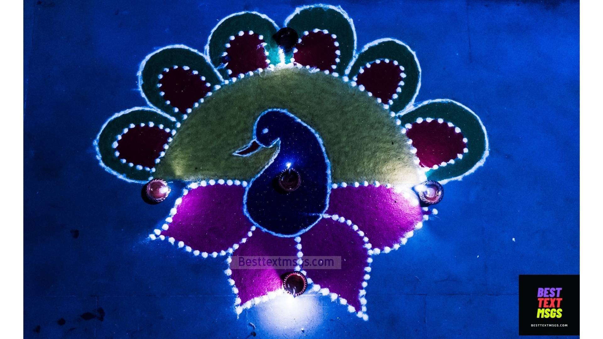 peacock rangoli